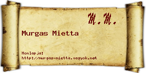 Murgas Mietta névjegykártya